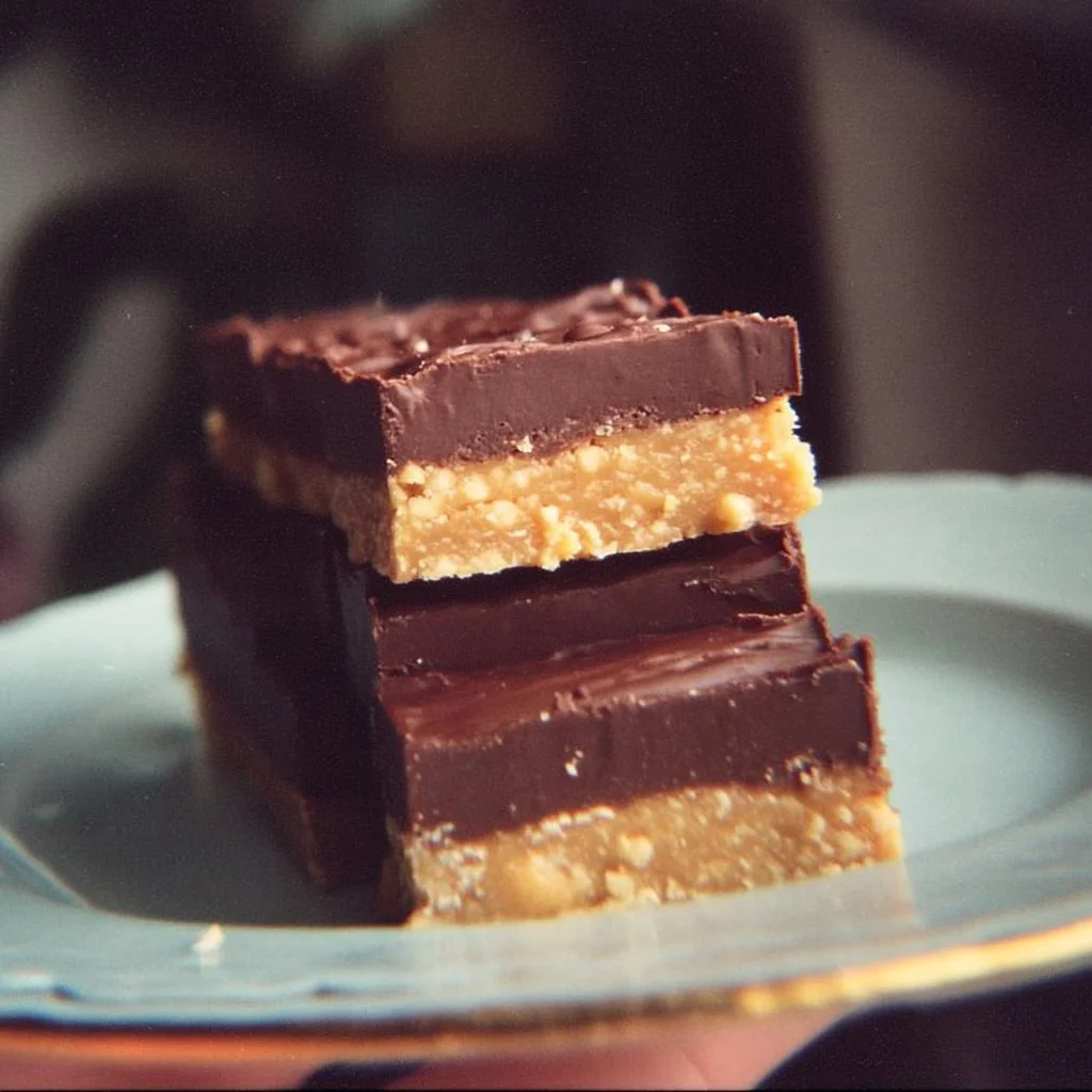 Assorted chocolate peanut butter treats on a plate