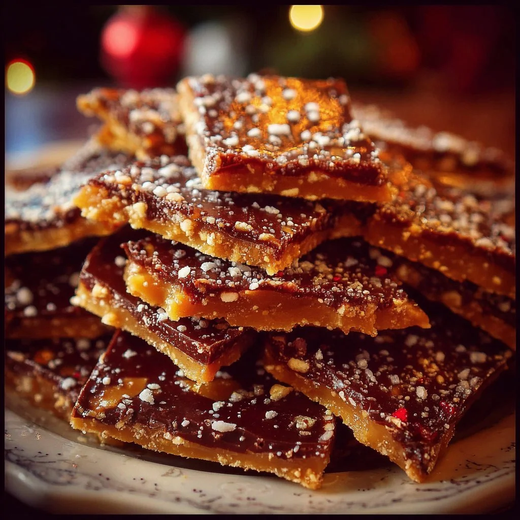 Delicious Christmas Crack snack on a festive table.