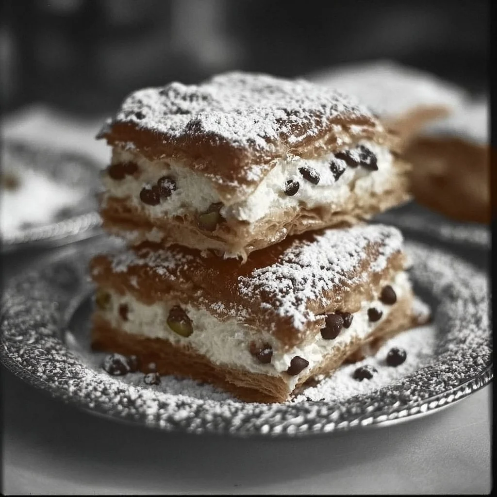 Delicious classic cannoli squares with rich filling and crispy crust