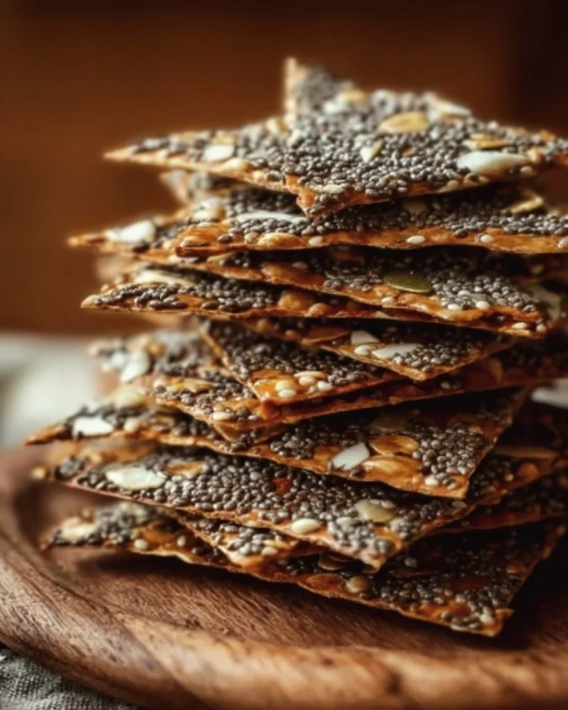 Tasty chia and flax seed crackers for healthy snacking