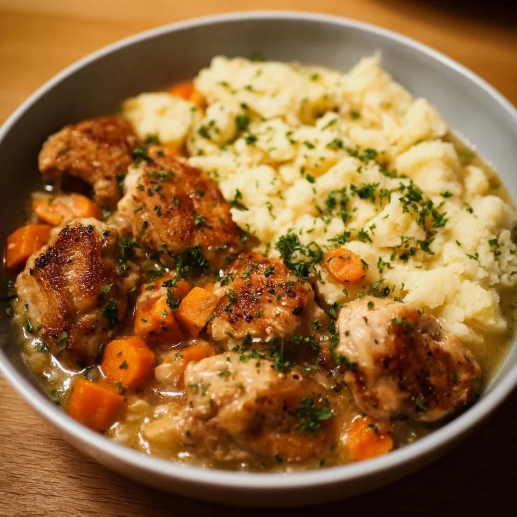 Delicious gluten free dairy free comfort dinner plate with fresh ingredients