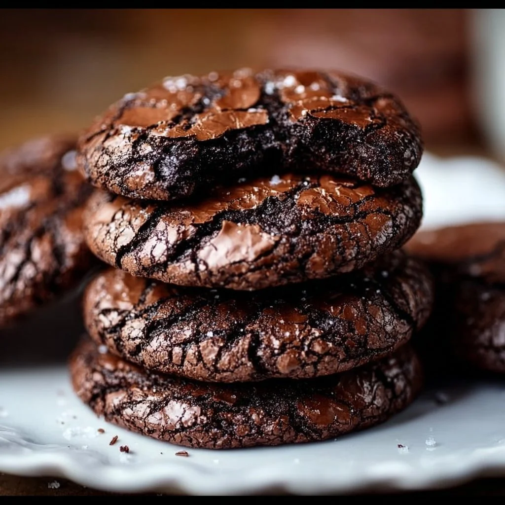 A plate of gourmet brownie cookies showcasing rich chocolate and chewy texture