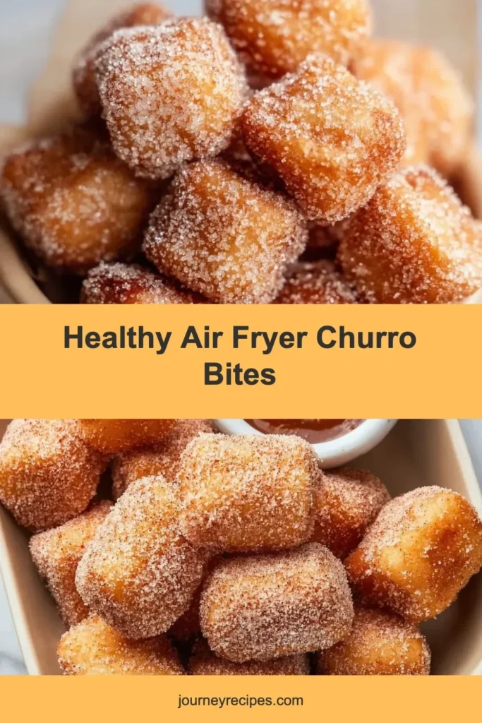 Healthy air fryer churro bites served on a plate with cinnamon sugar