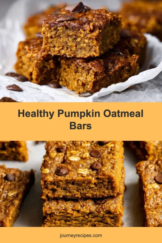 Healthy pumpkin oatmeal bars made with wholesome ingredients for a nutritious treat.