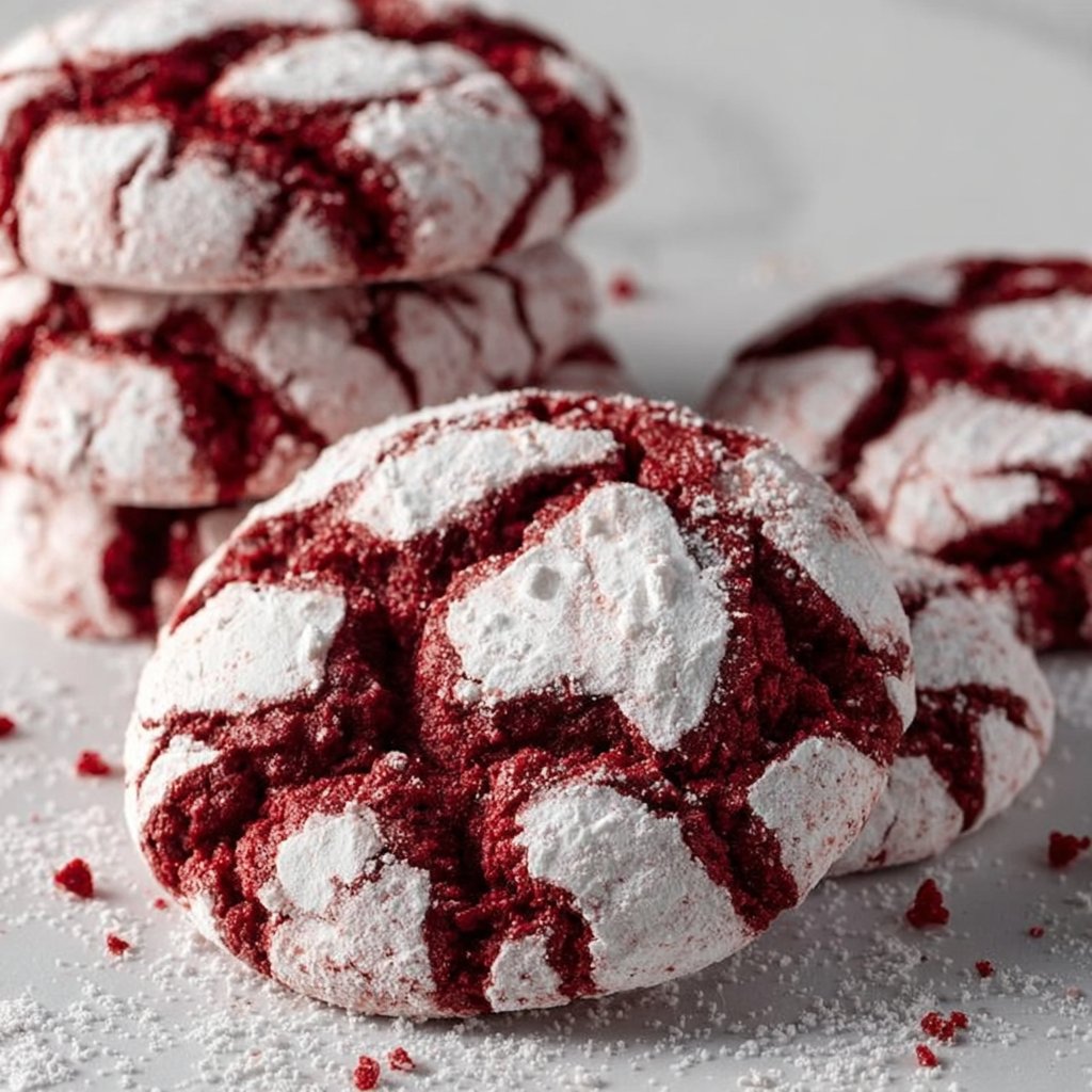 Red Velvet Crinkle Cookies