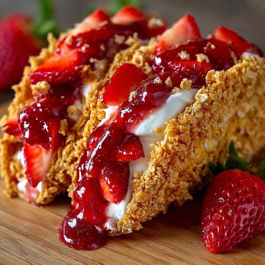 Strawberry Crunch Cheesecake Tacos
