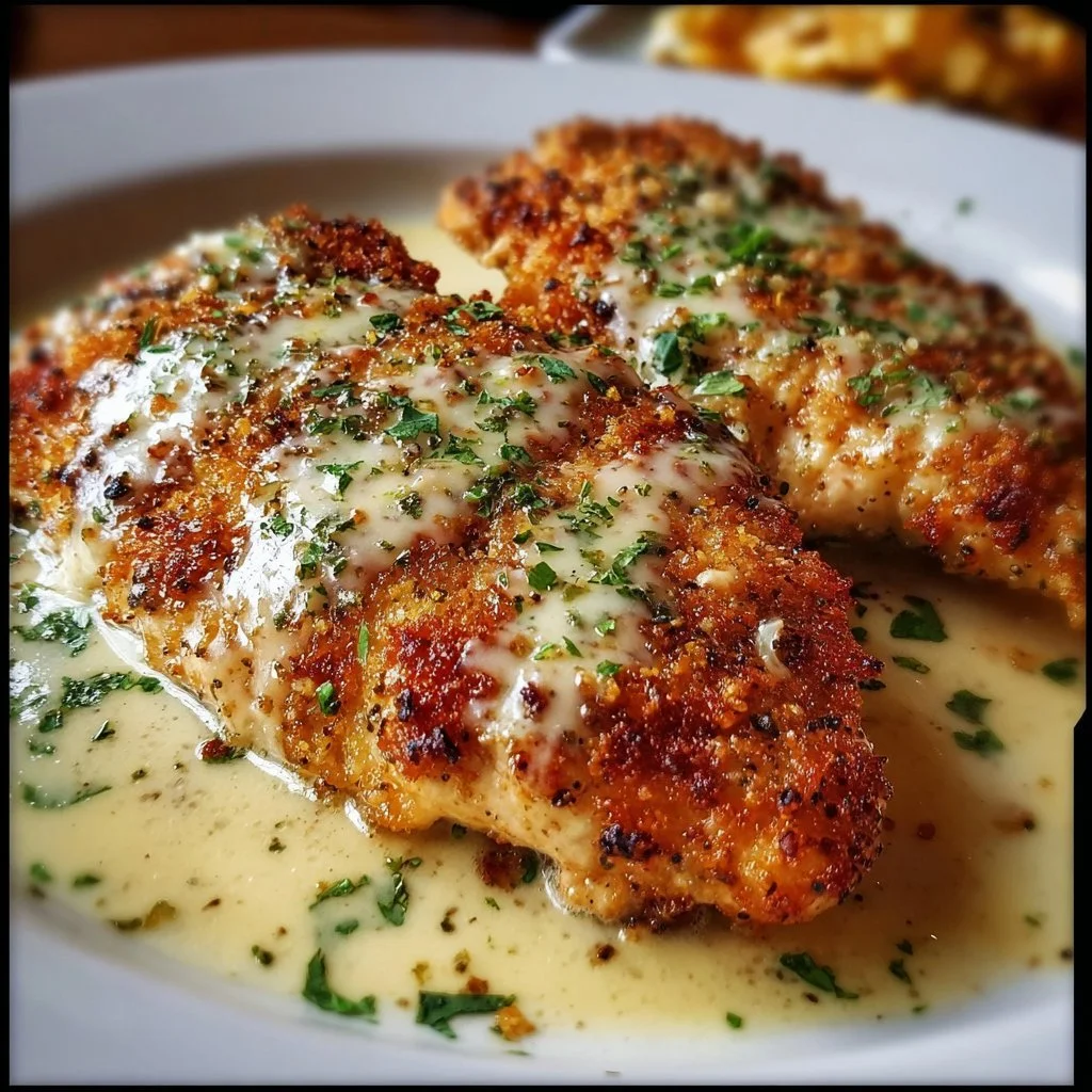 Delicious Longhorn Steakhouse Parmesan Chicken served with sides.