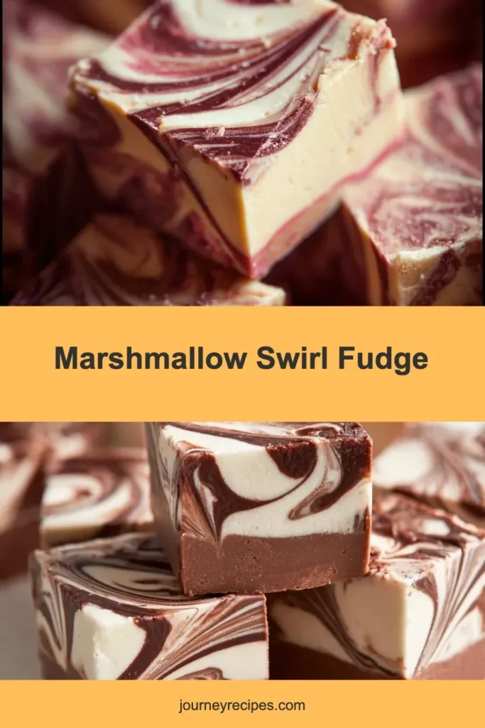 Delicious marshmallow swirl fudge on a white plate