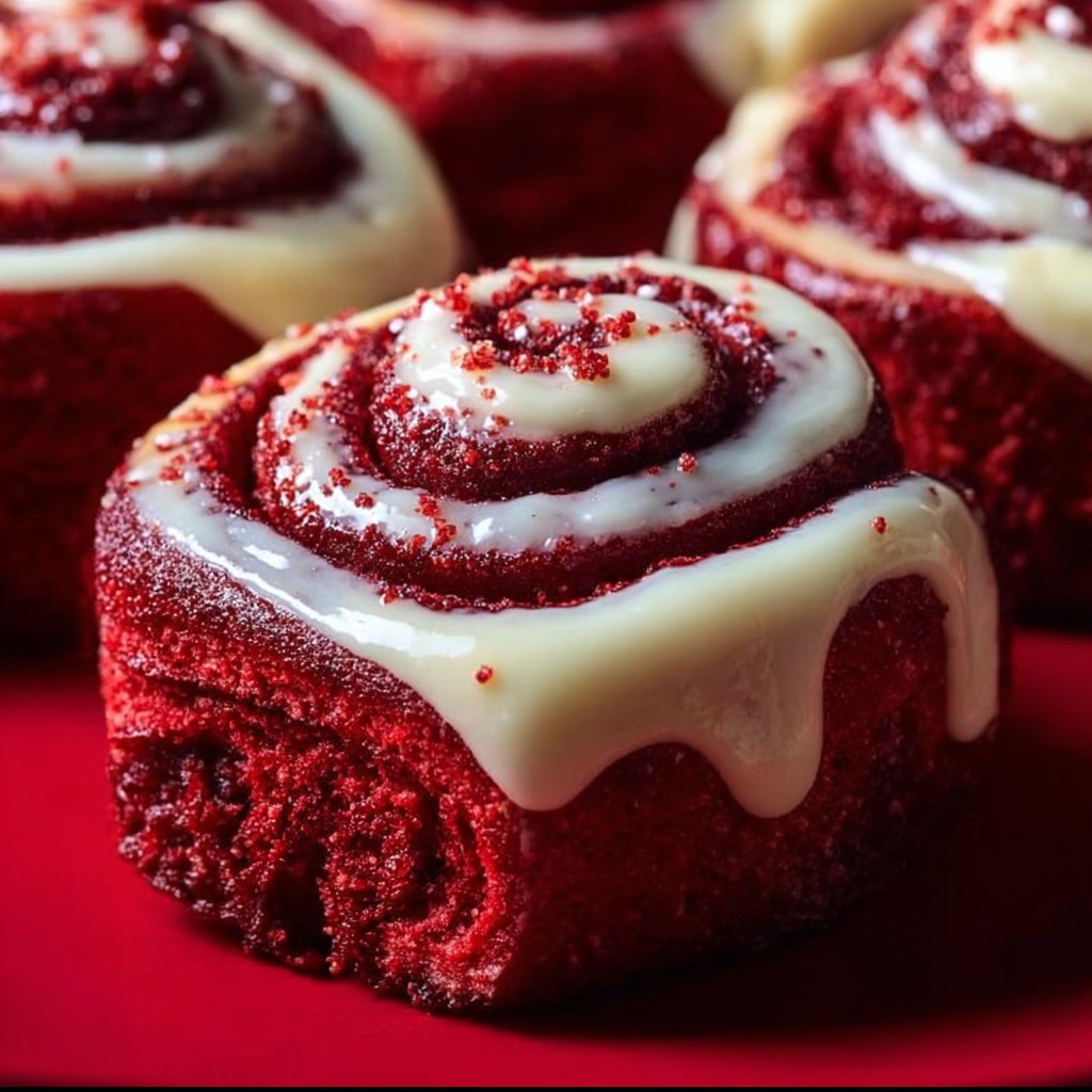 Heavenly Red Velvet Cinnamon Rolls