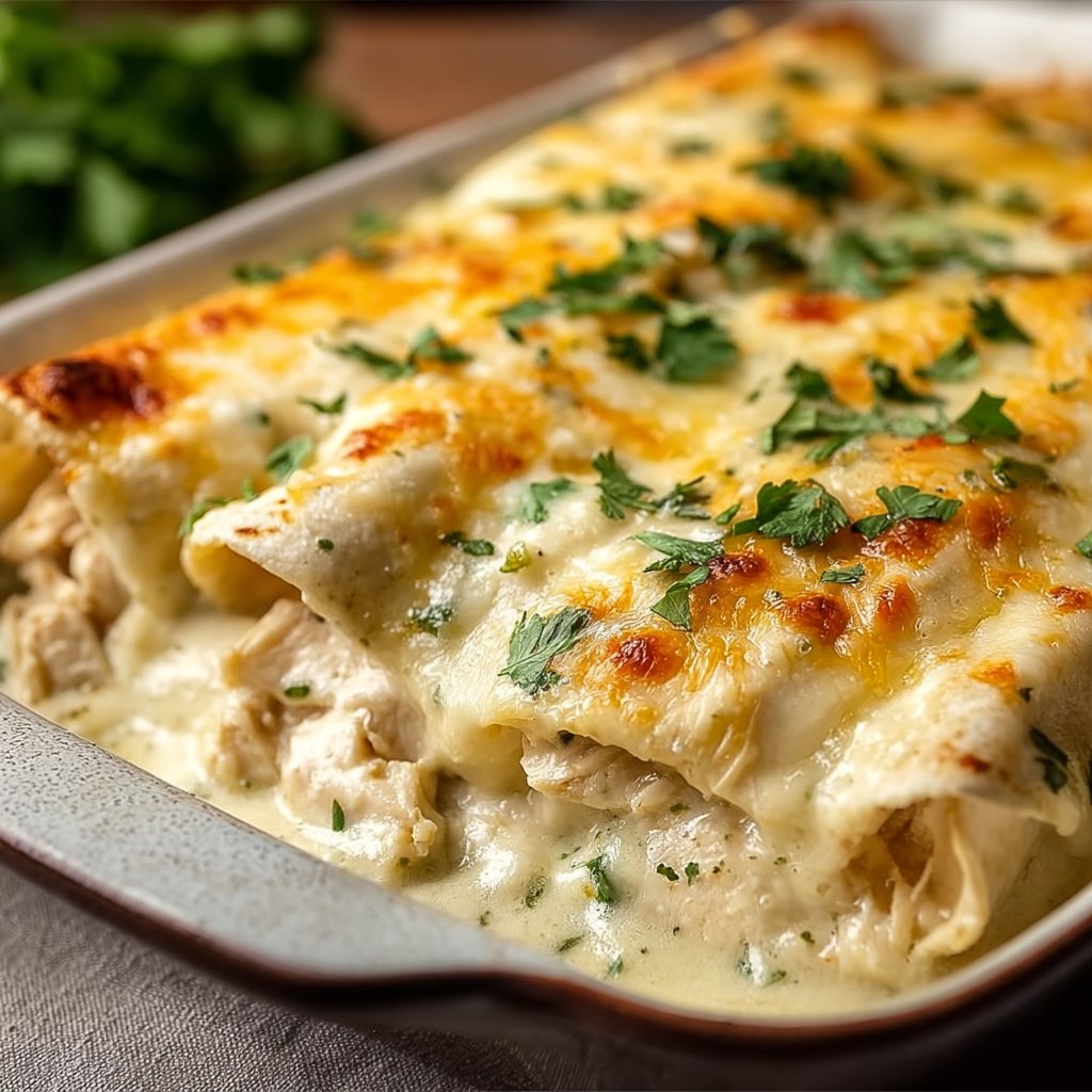 Creamy White Chicken Enchiladas