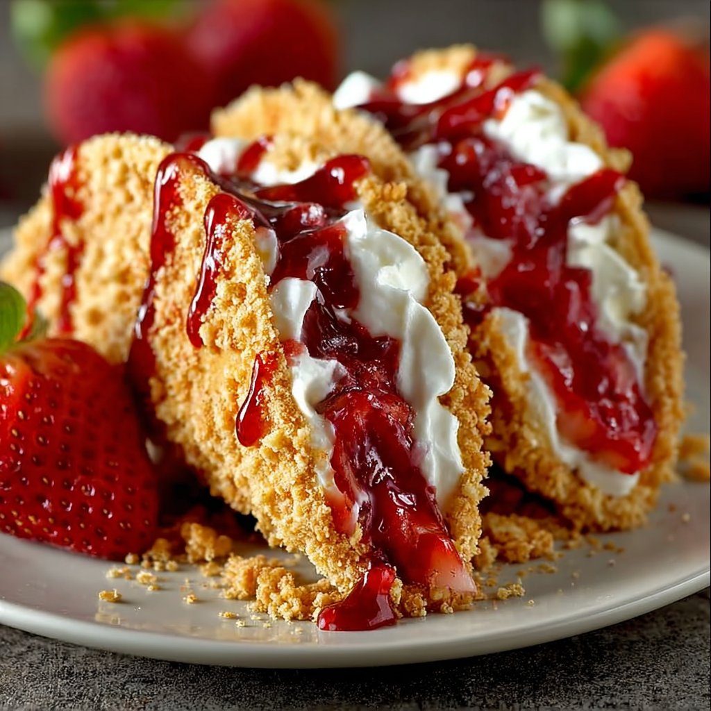 Strawberry Crunch Cheesecake Tacos