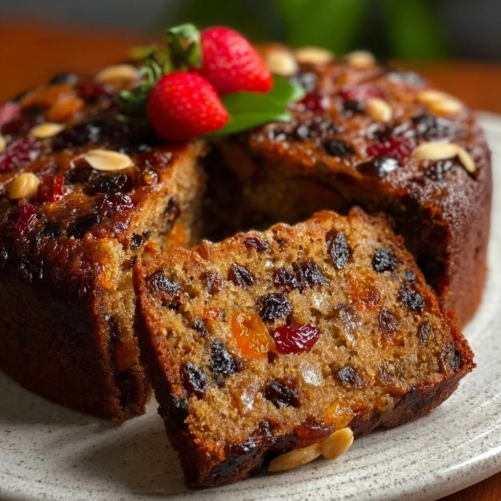 Old-fashioned never fail fruit cake recipe with fresh fruits and nuts