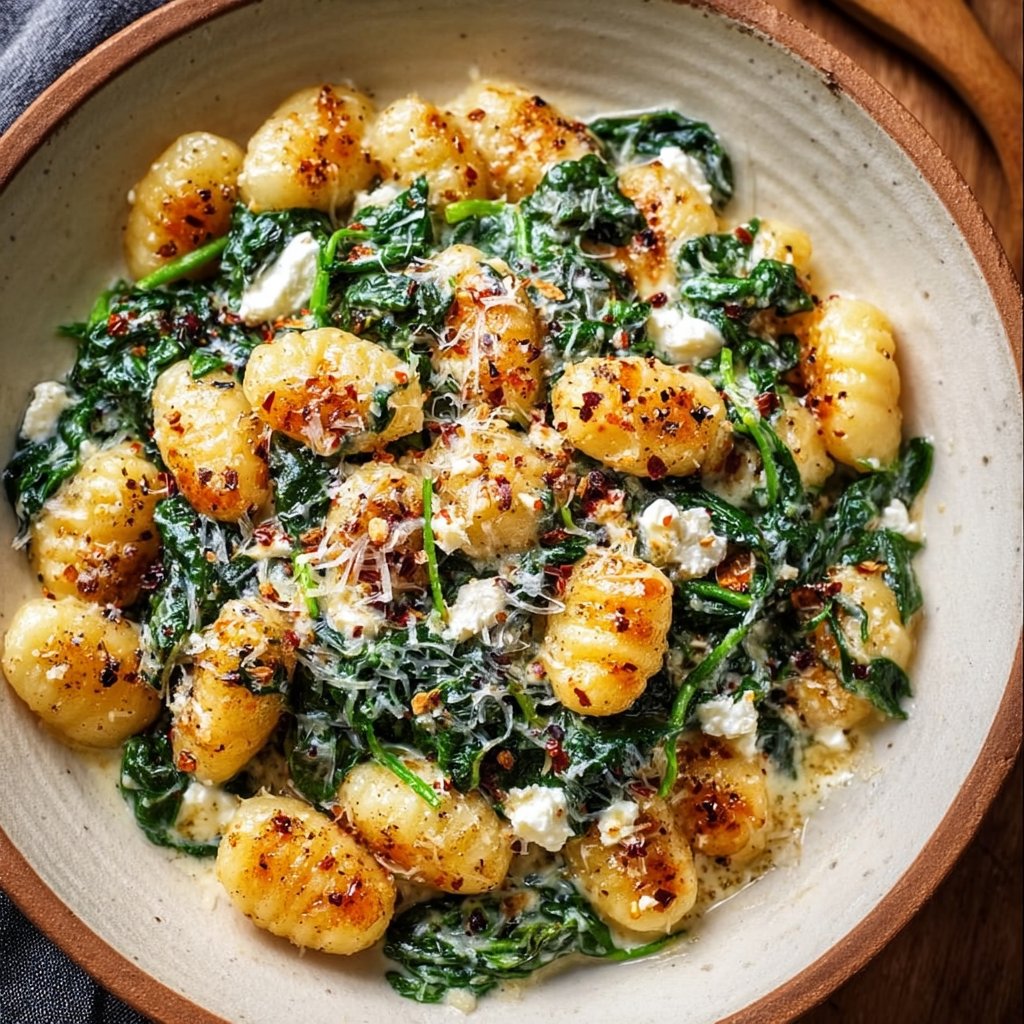 Creamy Gnocchi with Spinach and Feta