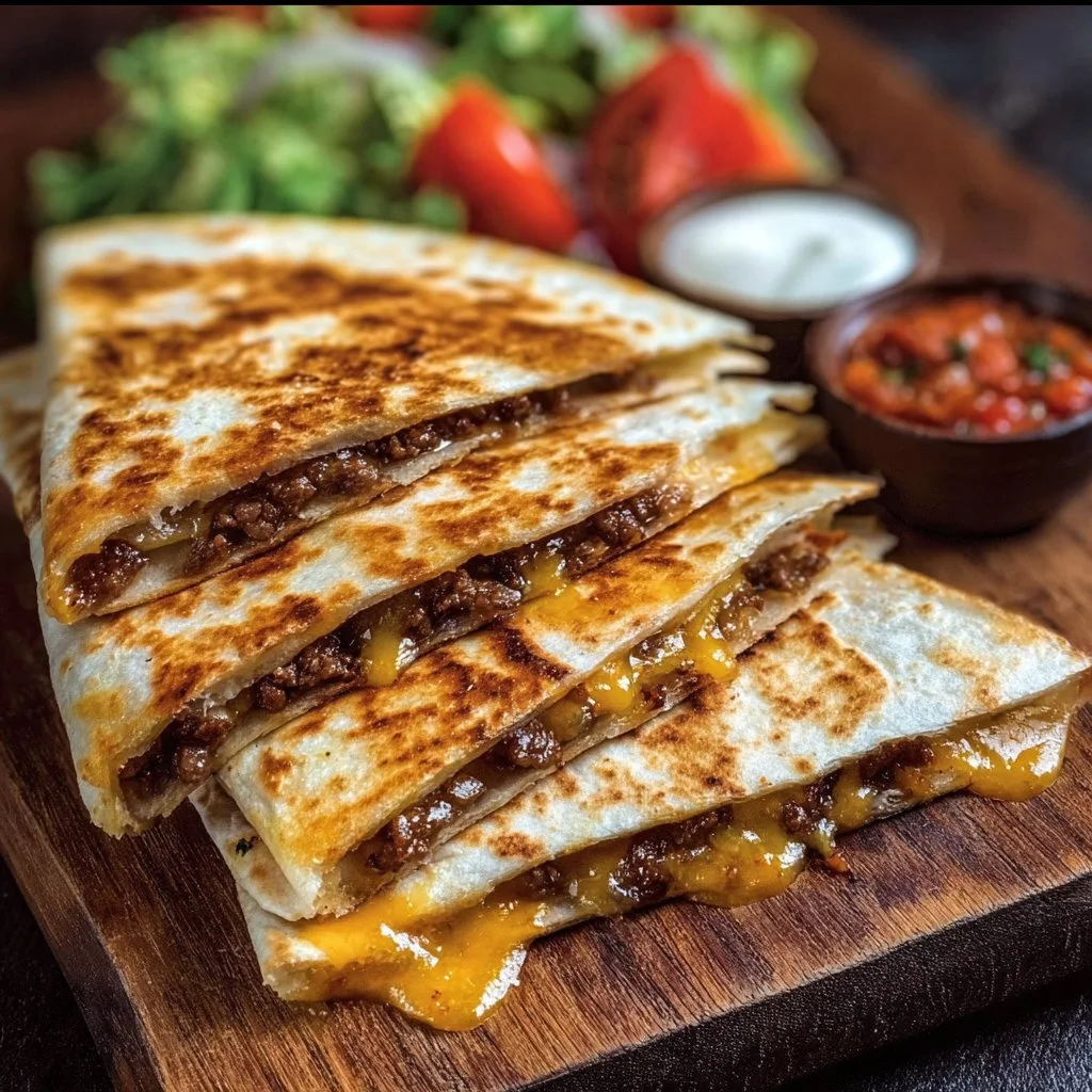 Delicious Smashburger Quesadillas with melted cheese and fresh ingredients