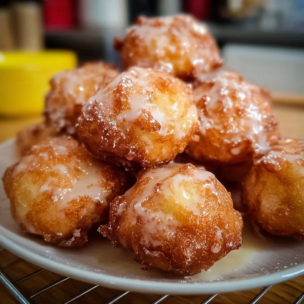 Deliciously crispy air fryer apple fritters served on a plate