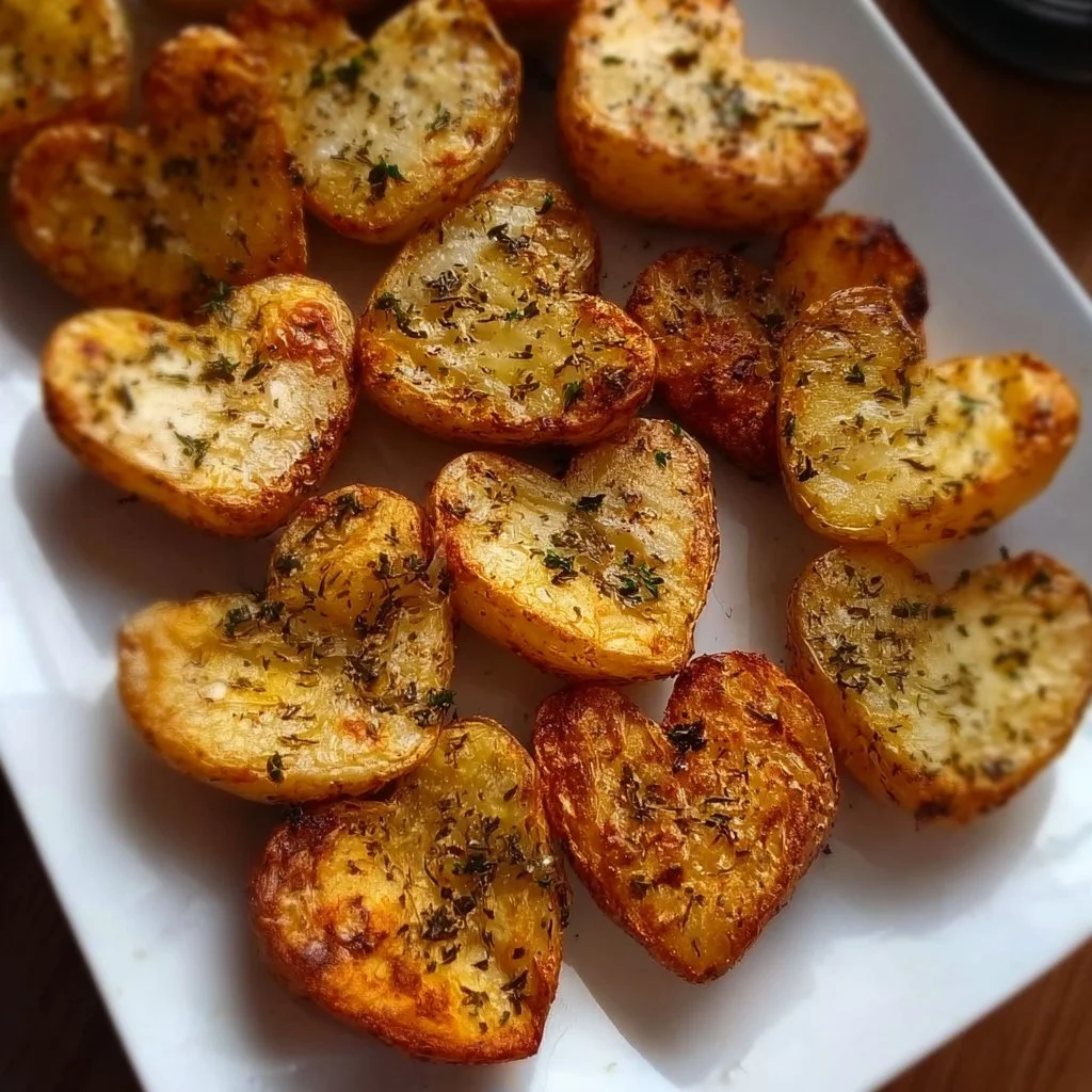 Air fryer heart-shaped potatoes perfect for Valentine's Day dinner