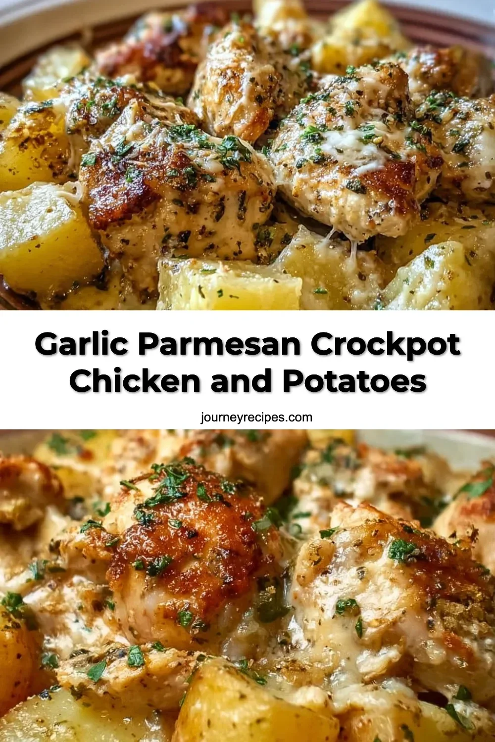 Garlic Parmesan Crockpot Chicken and Potatoes