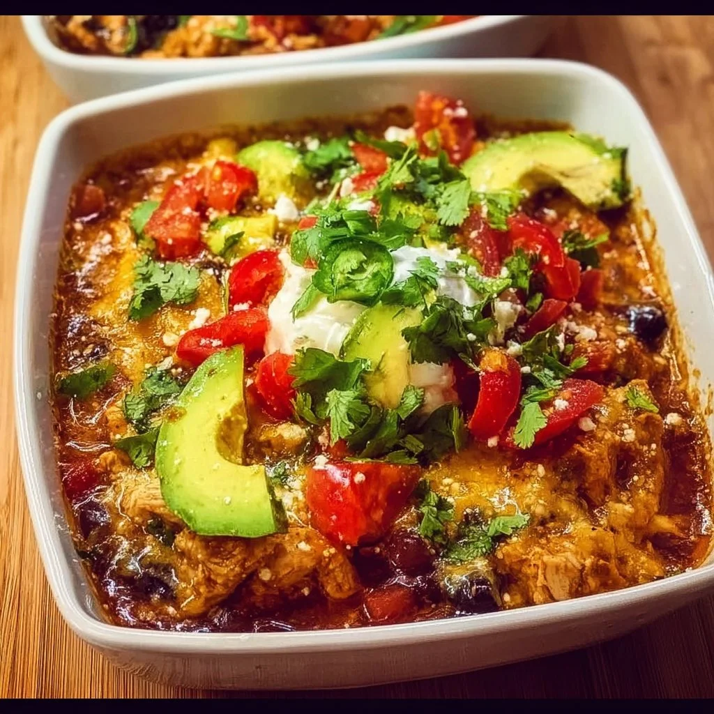 High-Protein Chicken Cottage Cheese Enchilada Bowls