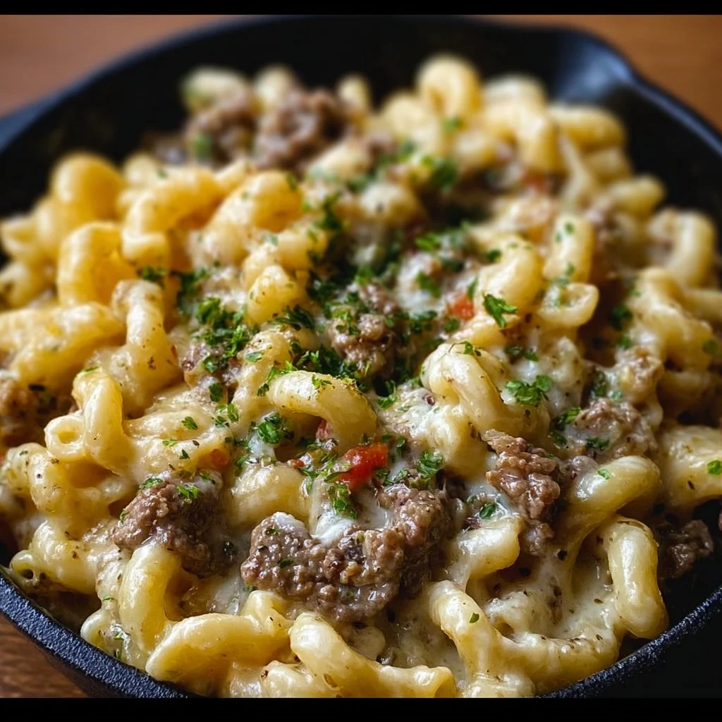 High-Protein Creamy Philly Cheesesteak Mac & Cheese