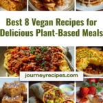 A colorful array of delicious vegan recipes showcasing plant-based meals