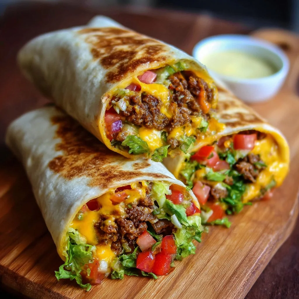 Vegan Cheeseburger Wraps