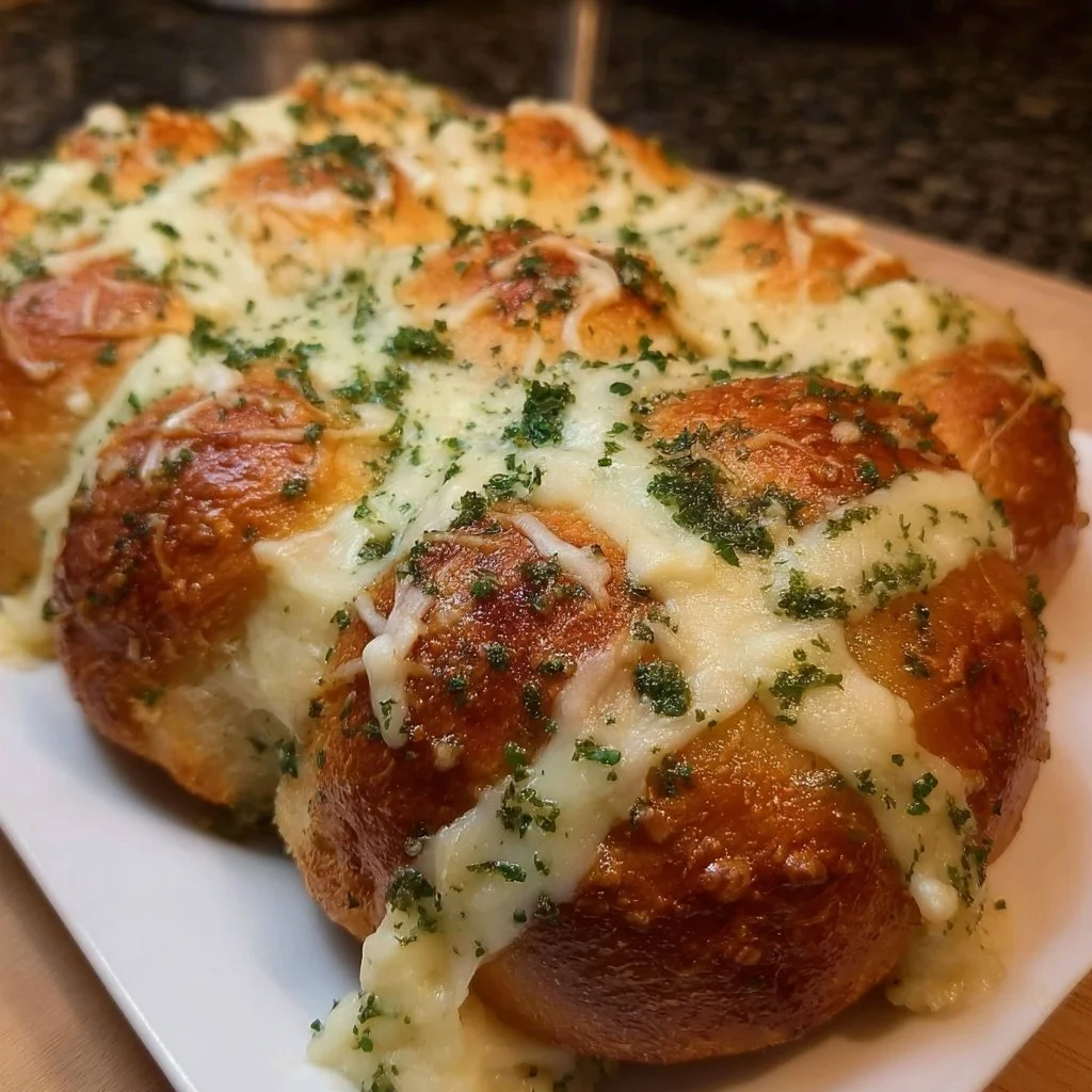 Cheesy stuffed garlic bread rolls baked to golden perfection with garlic and herbs