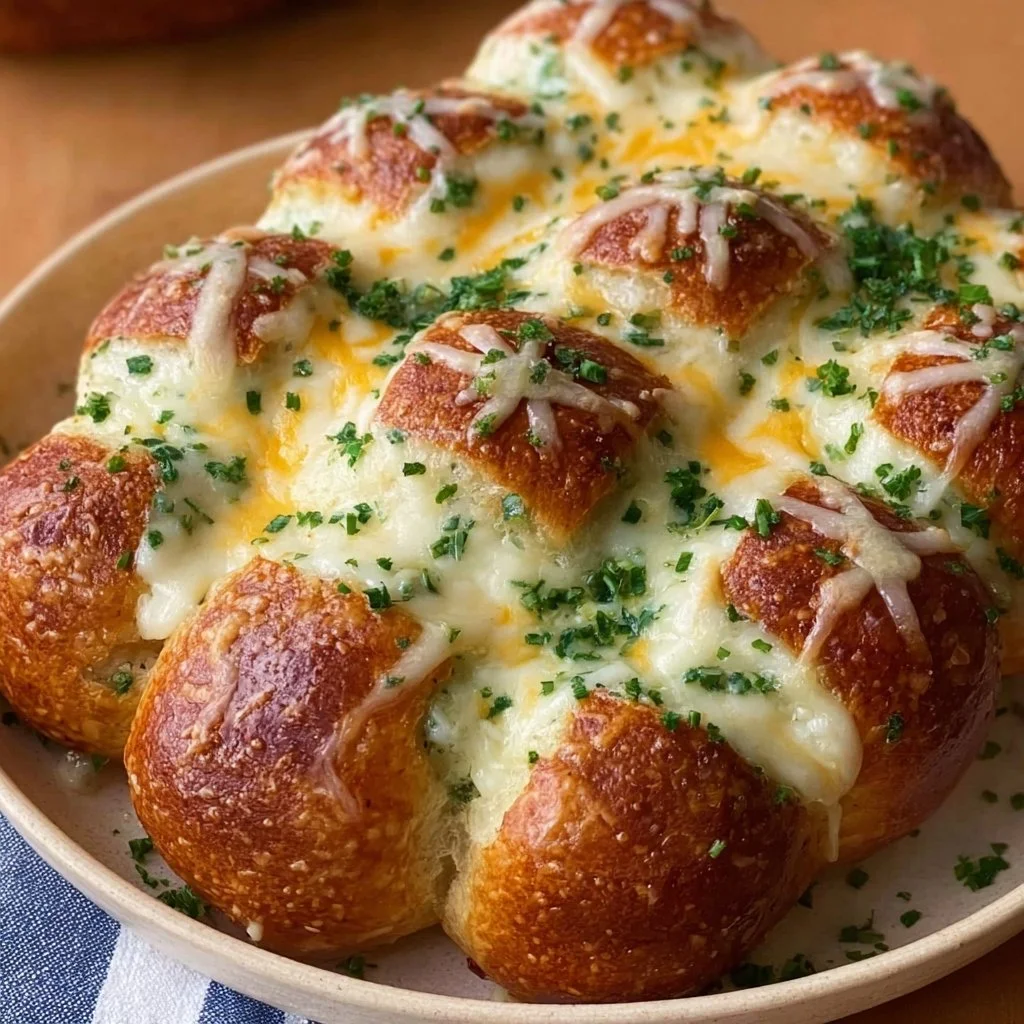 Cheesy Stuffed Garlic Bread Rolls