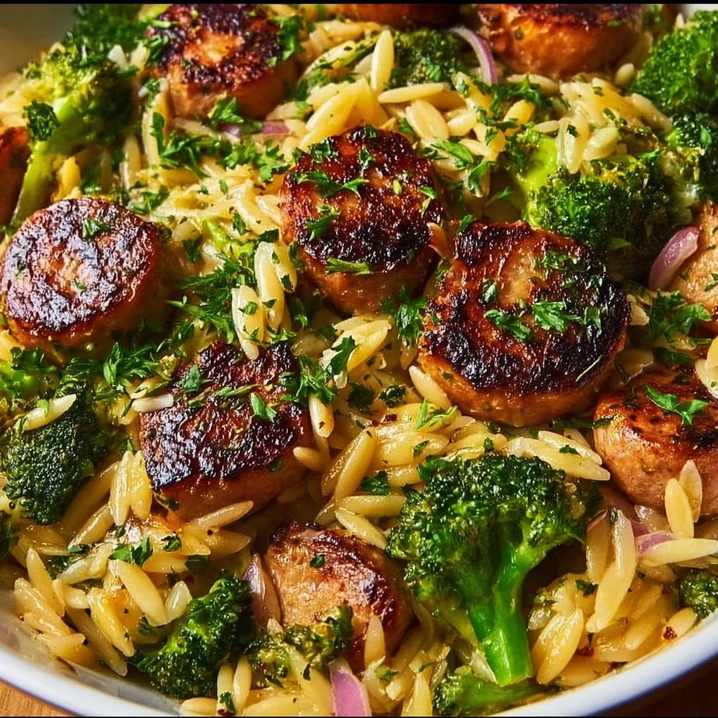 Chicken Sausage and Broccoli Orzo