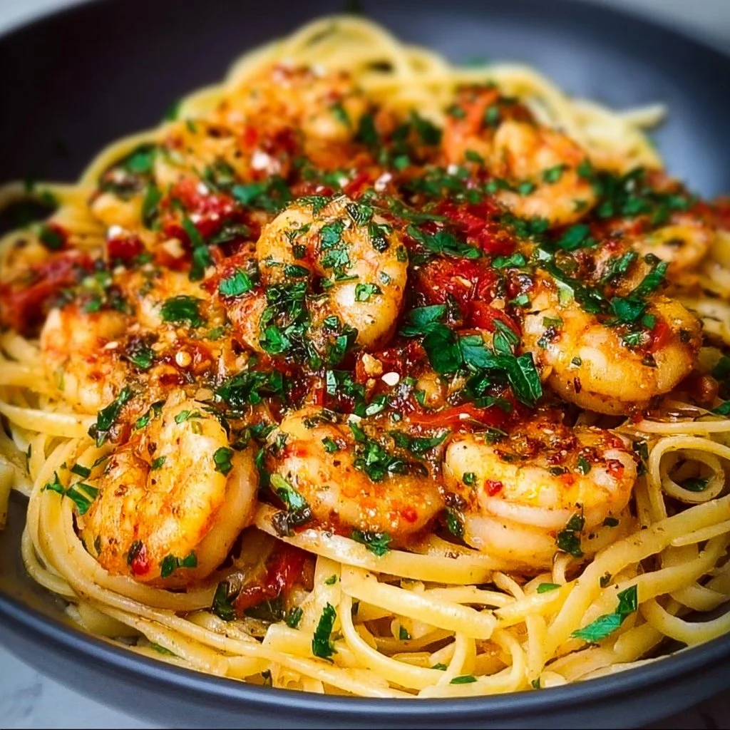 Chilli Garlic Prawn Pasta