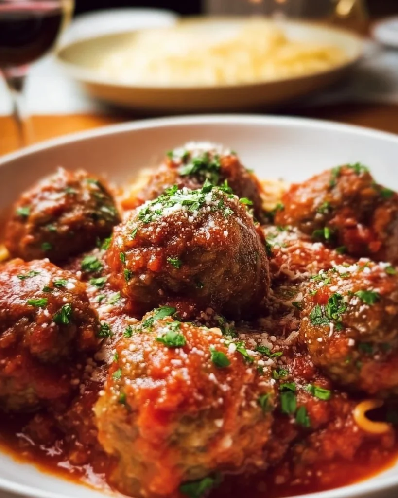 Delicious classic Italian meatballs served with marinara sauce