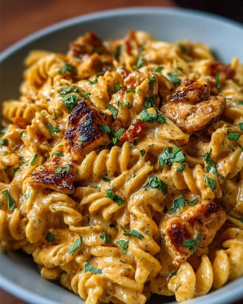 Delicious Cowboy Butter Chicken Pasta dish served in a bowl