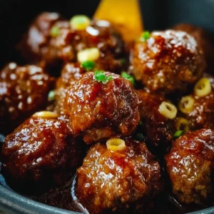 Delicious Crockpot Mississippi Meatballs in a serving dish