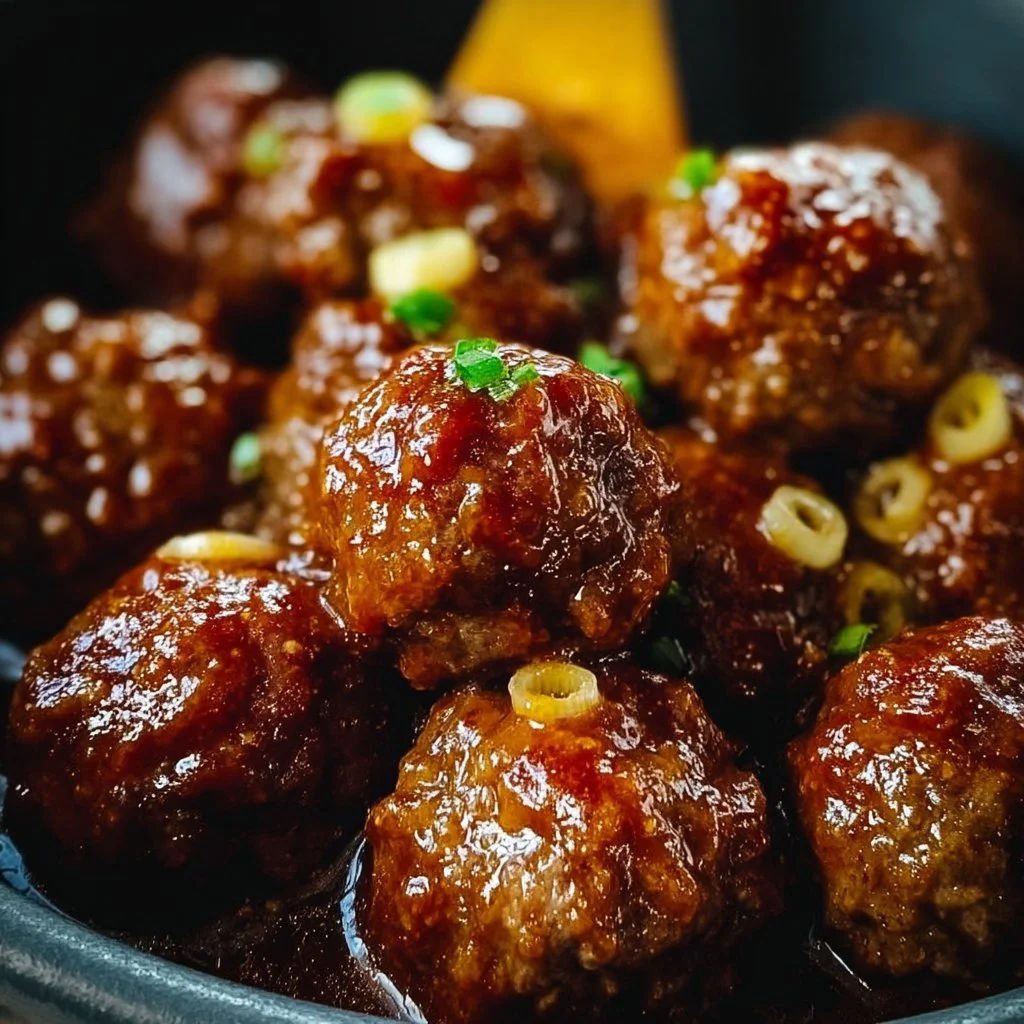 Delicious Crockpot Mississippi Meatballs in a serving dish