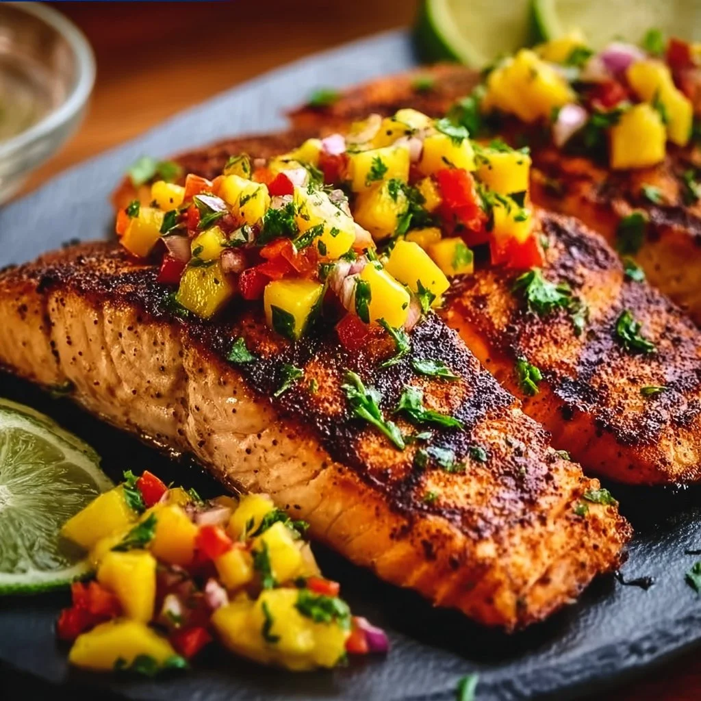 Easy Grilled Salmon with Mango Salsa