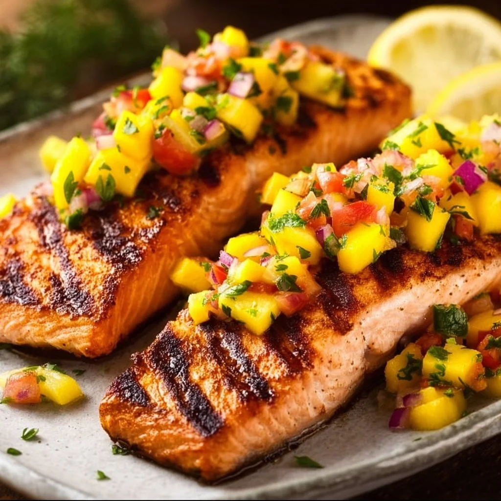 Easy Grilled Salmon with Mango Salsa