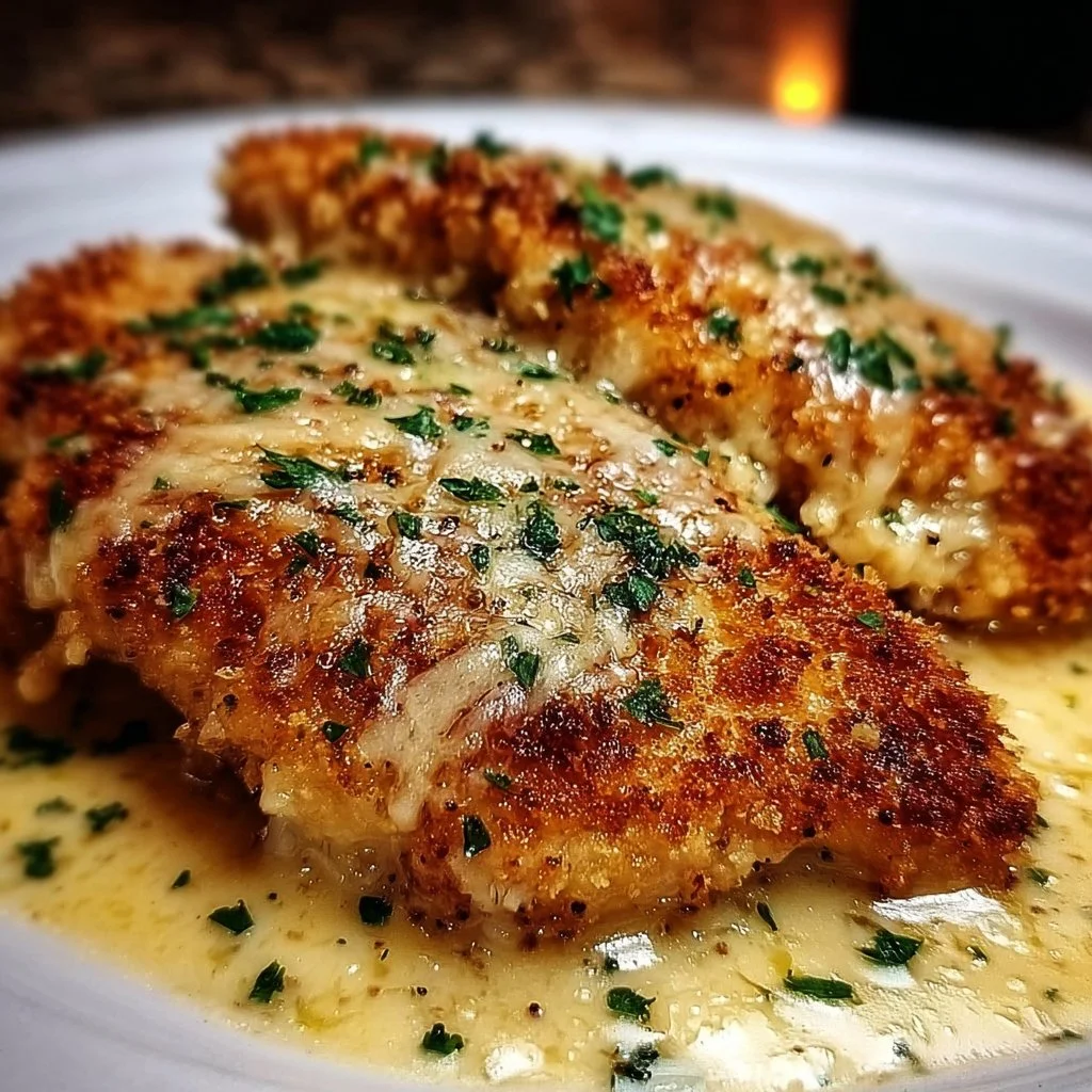 Delicious Easy Longhorn Steakhouse Parmesan Chicken served on a plate