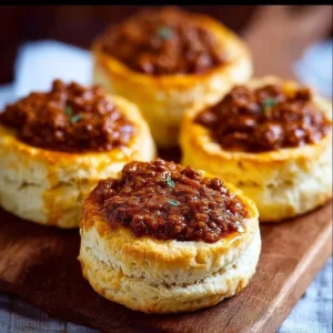 Delicious easy sloppy joe biscuits served on a plate