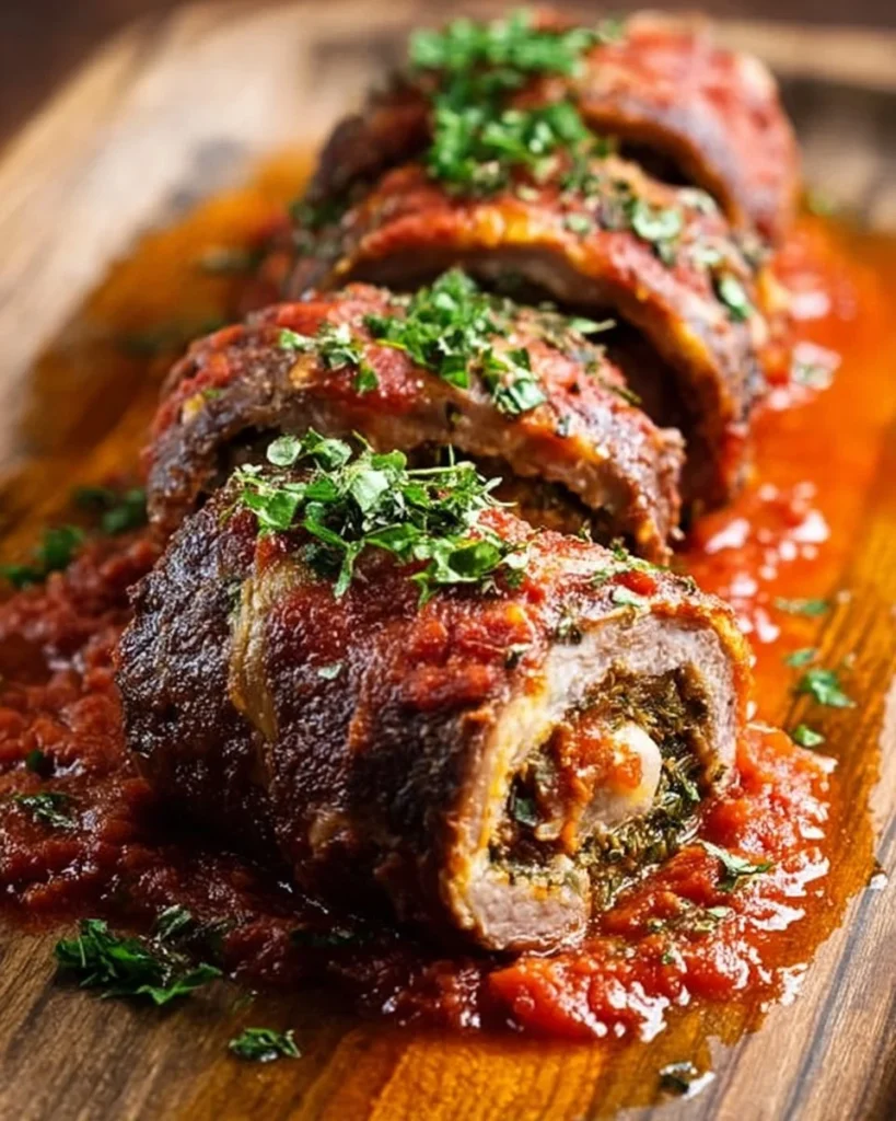 Giada's delicious braciole made with tender meat and herbs