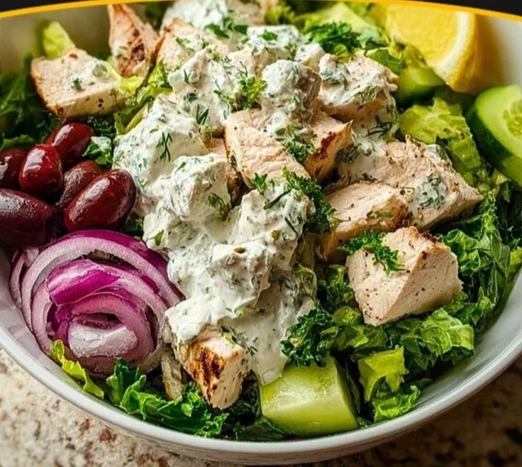 Greek Tzatziki Chicken Salad Bowl