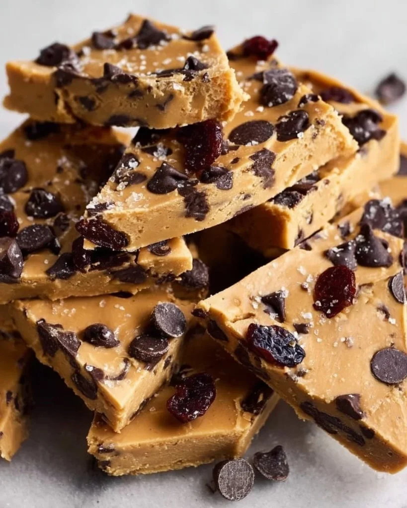 Healthy Cookie Dough Bark made with nutritious ingredients and cookie dough flavor