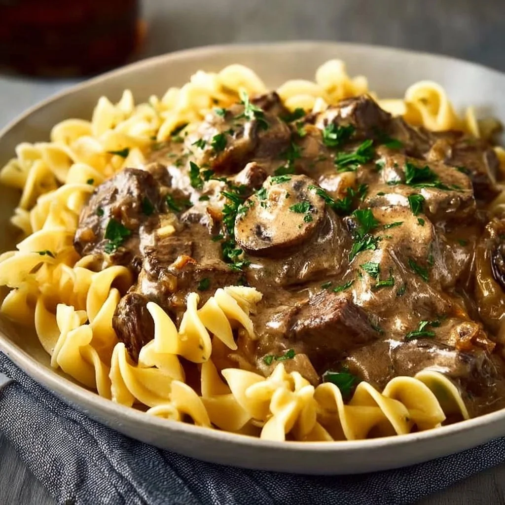 Hearty Slow Cooker Beef Stroganoff