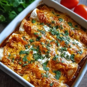Delicious high protein chicken enchiladas topped with cheese and fresh cilantro