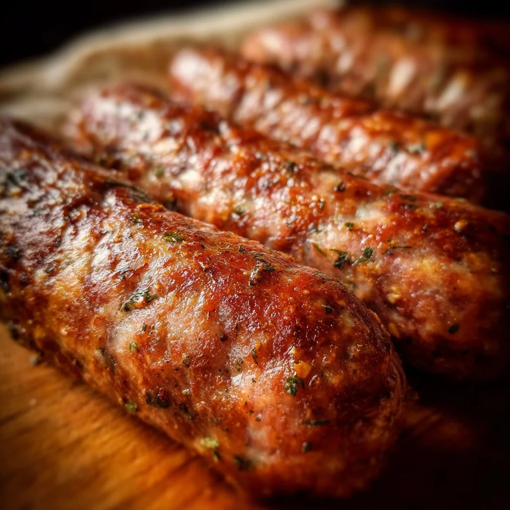 Homemade Italian sausage being prepared in the kitchen