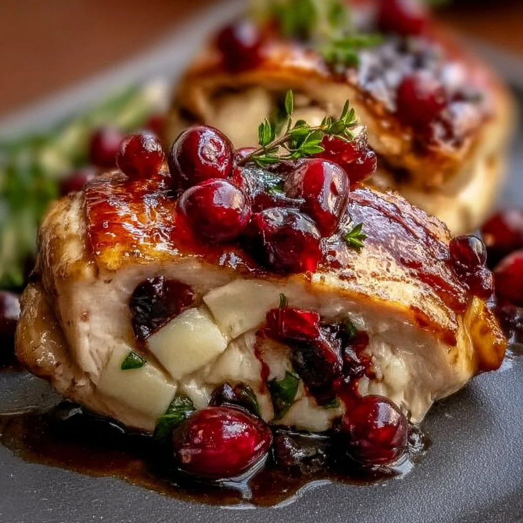Impressive Cranberry Brie Stuffed Chicken