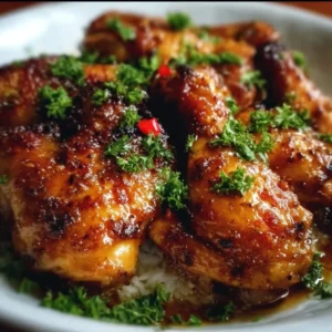 Ina Garten's flavorful Indonesian Chicken dish served on a plate