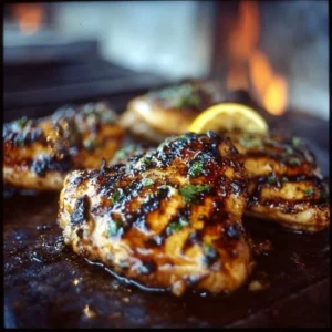 Delicious Key West Grilled Chicken served with fresh garnishes