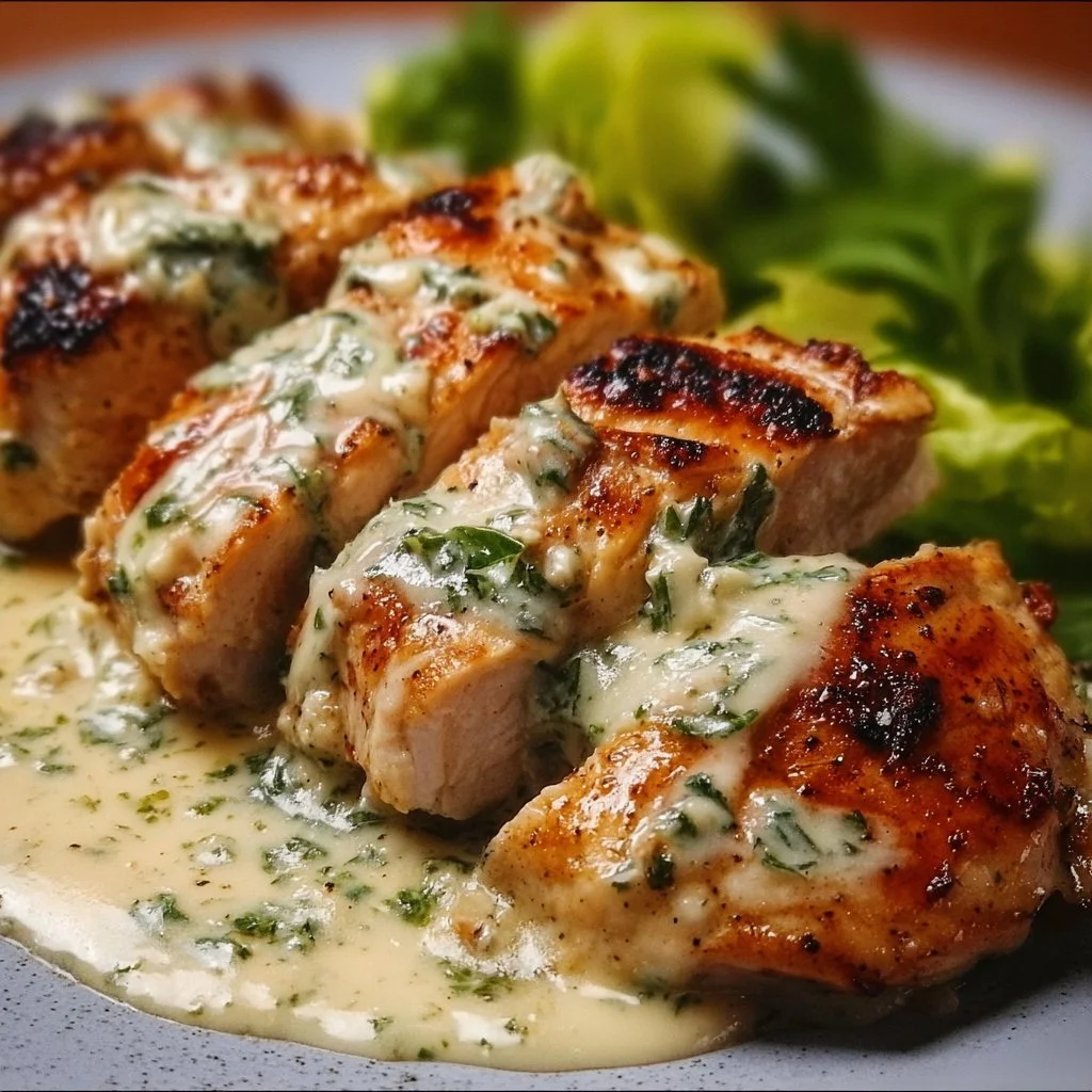 Delicious Melt-In-Your-Mouth Caesar Chicken served on a plate