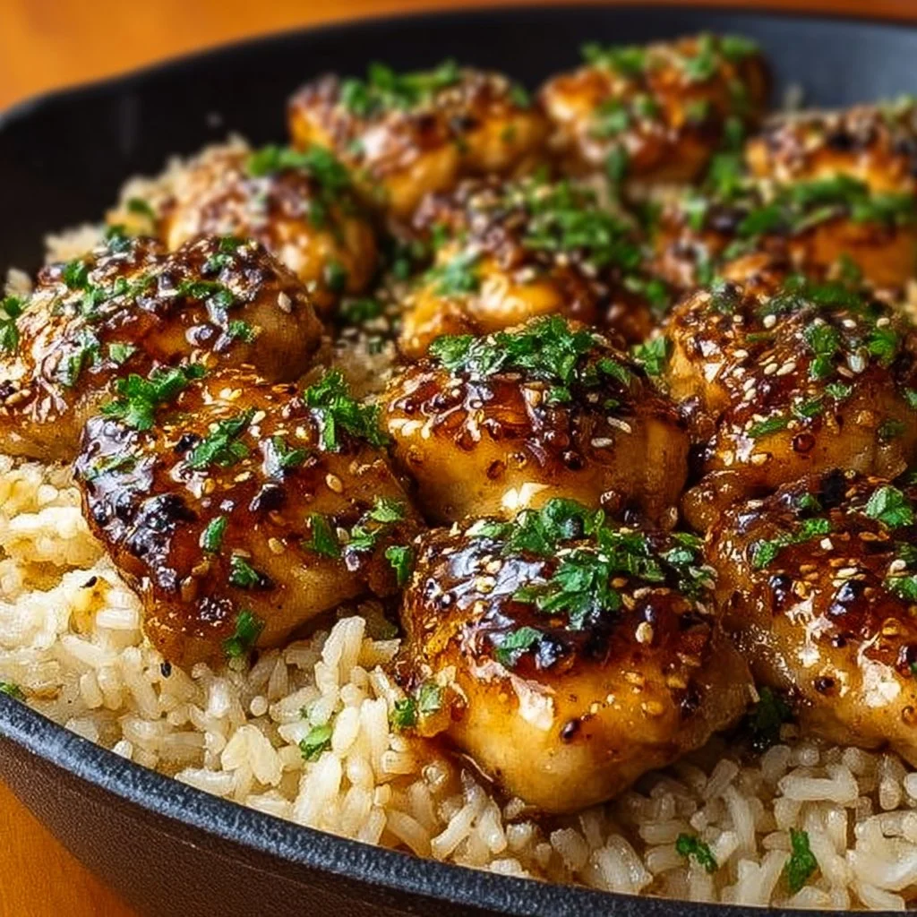 One-Pan Honey Butter Garlic Chicken & Rice