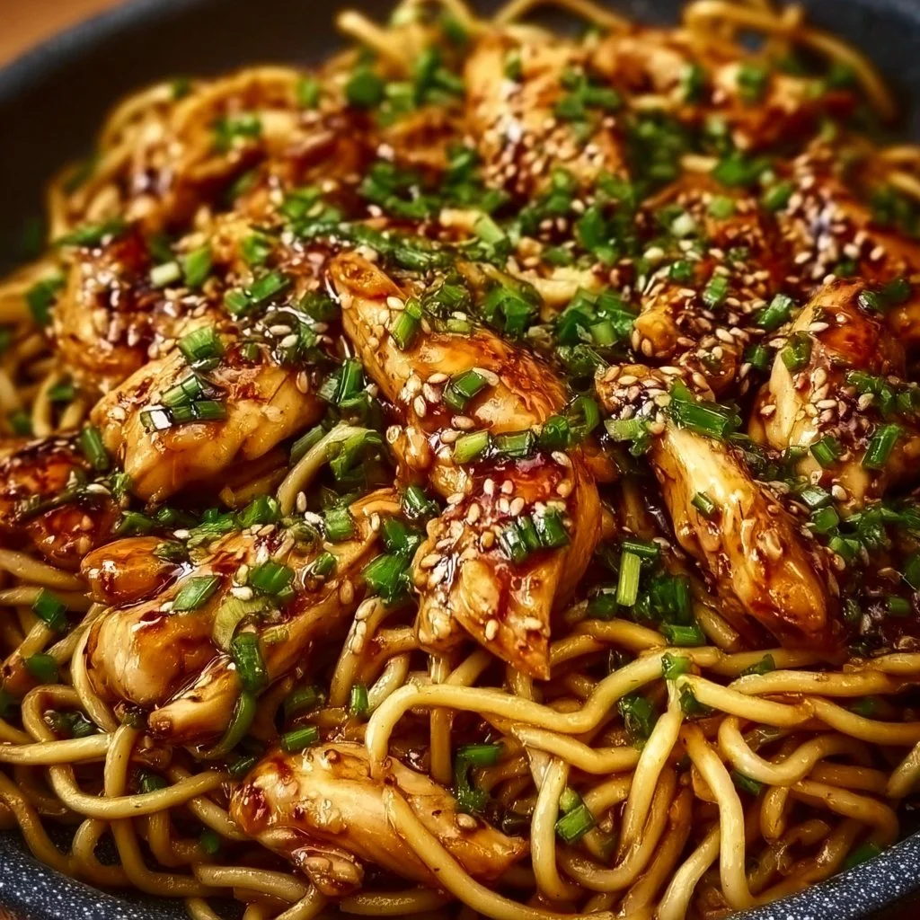 Sticky Garlic Chicken Noodles