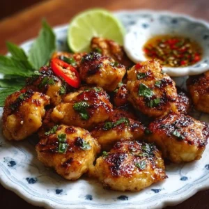 Deliciously spiced Thai chicken bites served on a platter.
